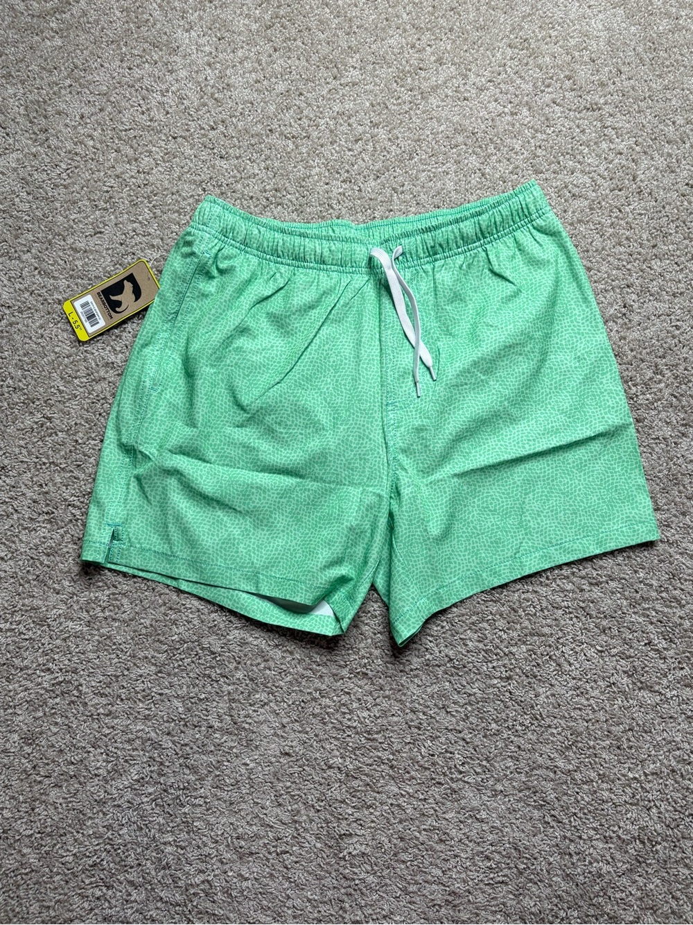 Men's Green Swim Trunks with Drawstring